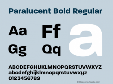 Paralucent Bold Regular Version 2.000图片样张