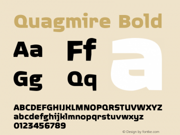 Quagmire Bold 001.000 Font Sample