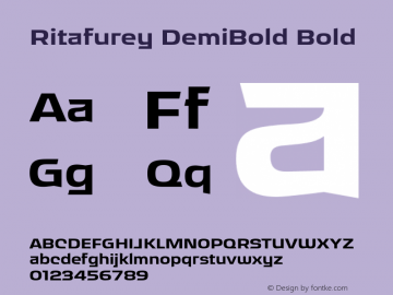 Ritafurey DemiBold Bold 001.000 Font Sample