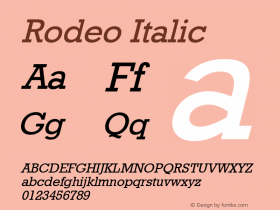 Rodeo Italic 1.0 Thu Aug 06 18:06:53 1992图片样张