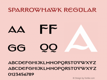 Sparrowhawk Regular 001.000 Font Sample