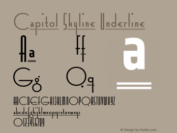 Capitol Skyline Underline Version 1.000 Font Sample