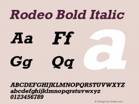 Rodeo Bold Italic 1.0 Thu Sep 01 15:52:56 1994图片样张