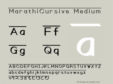 MarathiCursive Medium Version 1.1 Font Sample