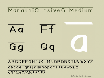 MarathiCursiveG Medium Version 1.1 Font Sample