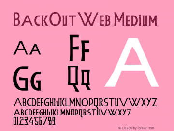 BackOutWeb Medium Version 001.000 Font Sample