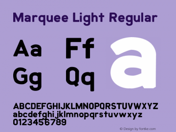 Marquee Light Regular 001.000 Font Sample