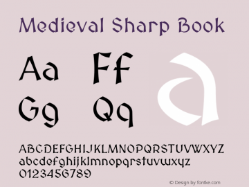 Medieval Sharp Book Version 2.001 Font Sample