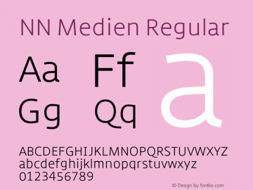 NN Medien Regular Version 1.00 Font Sample