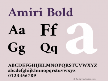 Amiri Bold Version 000.102 Font Sample