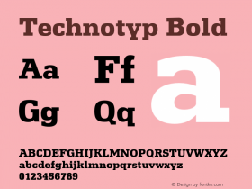 Technotyp Bold Version 1.000;PS 001.001;hotconv 1.0.56 Font Sample