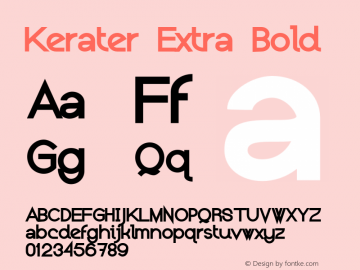 Kerater Extra Bold Version 1.000 2011 initial release图片样张
