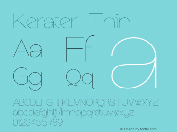 Kerater Thin Version 1.000 2011 initial release Font Sample