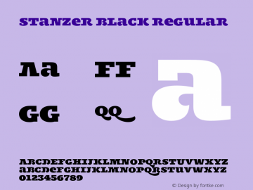 Stanzer Black Regular Version 1.002;PS 001.001;hotconv 1.0.57;makeotf.lib2.0.21895 Font Sample