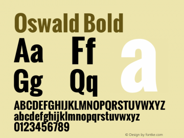 Oswald Bold Version 1.2 Font Sample