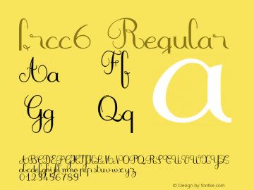 frcc6 Regular Version 001.001 Font Sample