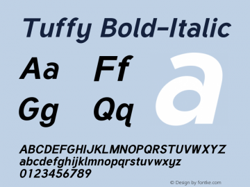 Tuffy Bold-Italic Version 001.280  Font Sample