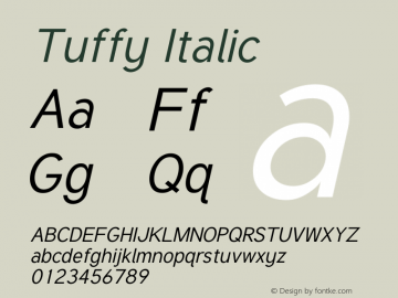 Tuffy Italic Version 001.280  Font Sample