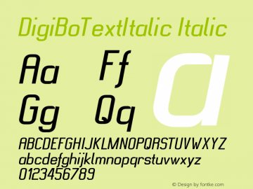 DigiBoTextItalic Italic 001.000图片样张