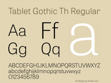Tablet Gothic Th Regular 1.000图片样张