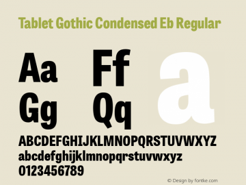 Tablet Gothic Condensed Eb Regular Version 001.001图片样张