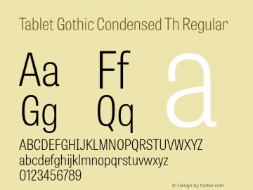 Tablet Gothic Condensed Th Regular Version 001.001图片样张