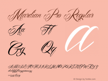 Mardian Pro Regular Version 1.000 Font Sample