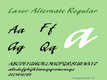 Laser Alternate Regular Altsys Fontographer 3.5  03/02/94 Font Sample