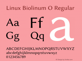 Linux Biolinum O Regular Version 1.1.8 Font Sample