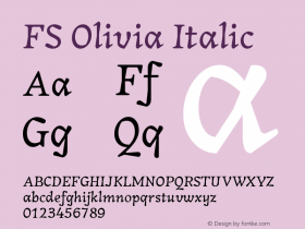 FS Olivia Italic Version 1.000 Font Sample