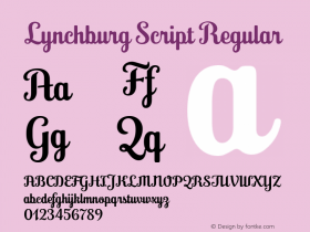 Lynchburg Script Regular Version 1.902 Font Sample