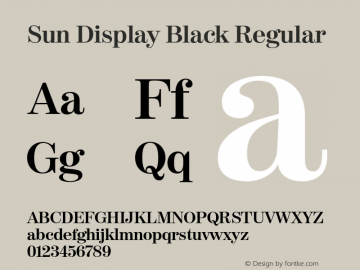 Sun Display Black Regular Version 001.901 Font Sample