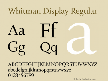 Whitman Display Regular Version 001.001 Font Sample