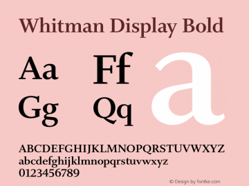 Whitman Display Bold Version 001.001 Font Sample