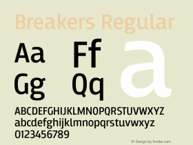 Breakers Regular Version 001.000 Font Sample