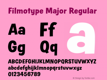 Filmotype Major Regular Version 1.000 Font Sample