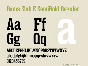 Rama Slab E SemiBold Regular Version 1.000 Font Sample