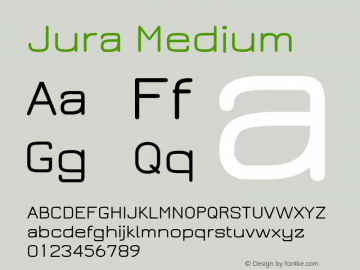 Jura Medium Version 2.6.1 Font Sample