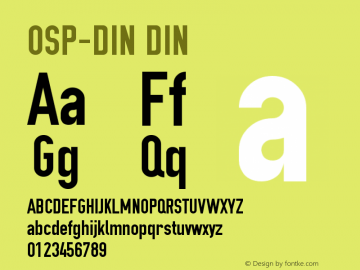 OSP-DIN DIN Version 001.000 Font Sample