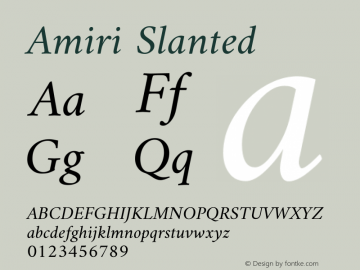 Amiri Slanted Version 000.104 Font Sample