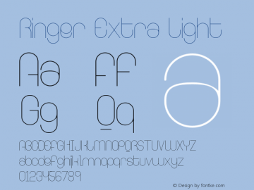 Ringer Extra Light Version 001.000 Font Sample