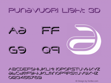 Punavuori Light 3D Version 1.000 Font Sample