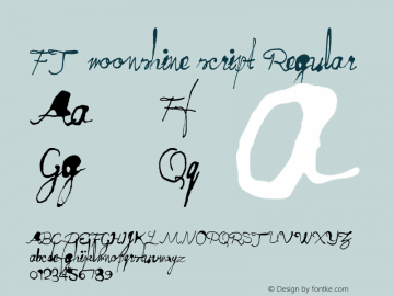 FT moonshine script Regular Version 1.000 Font Sample
