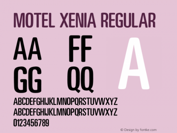 Motel Xenia Regular Version 1.000 Font Sample