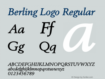 Berling Logo Regular Version 1.001 Font Sample
