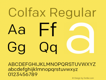 Colfax Regular Version 1.000 Font Sample