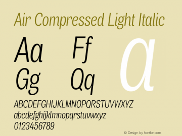 Air Compressed Light Italic Version 1.00图片样张