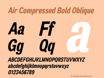 Air Compressed Bold Oblique Version 1.00图片样张