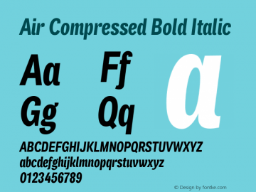 Air Compressed Bold Italic Version 1.00图片样张