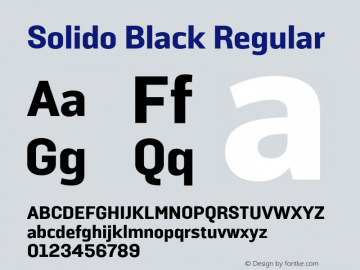 Solido Black Regular Version 1.001;PS 001.001;hotconv 1.0.56;makeotf.lib2.0.21325 Font Sample